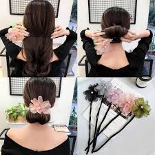 1 minute easy everyday messy bun hairstyle | easy updo for long to medium hairin this video, i will show you easy messy bun hairstyle. Zb Woman Flower French Bud Headband Hair Bun Maker Diy Hairstyle Tool Accessory Shopee Philippines