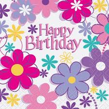 Tarjetas de feliz cumpleaños con flores; Blossom Birthday Party Beverage Napkins 16ct Feliz Cumpleanos Para Ella Feliz Cumpleanos Nina Feliz Cumpleanos Amiga Tarjeta