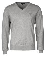 Gant Jumper Grey Melange Men Clothing Jumpers Cardigans