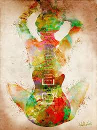 Guitar Siren Poster By Nikki Smith In 2021 Musical Art Guitar Art Art Music