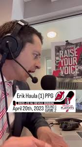 Here is the @New Jersey Devils second home playoff goal of the 2023 Stanley  Cup Playoffs. It was scored by Erik Haula. #njdevils