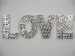 Start Collecting Your 5c Pieces For This Bling Bling Wall Art Diy Valentine S Day Decorations Crafts Valentine S Day Diy