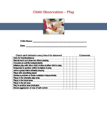 The teacher guessed that the behavior was a bid for attention and care in a crowded classroom. Play Observation Checklist Printable For Child Care Starting A Daycare Preschool Learning Activities Daycare Forms