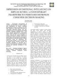 Pdf Impression Of Emotional Intelligence On Impulse Buying A Contemporary Framework To Unerstand Emotions In Consumer Decision Making Sarmistha Nandy Academia Edu