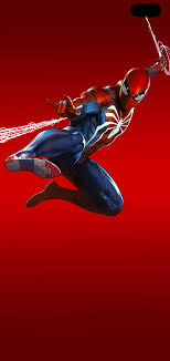 Spiderman with aerial view of buildings with fog hd. Spider Man Swings From The Camera Galaxy S10 Hole Punch Wallpaper