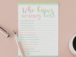 Free Printable Baby Shower Games Who Knows Mommy The Best Tulamama