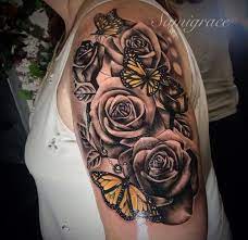 Today, getting a arm tattoo is a no brainer for many men. Black And White Rose And Butterfly Tattoo Novocom Top