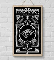 91w x 35h finished design size (on 14ct): Bogo Sale Cross Stitch Pattern House Stark Game Of Thrones Etsy