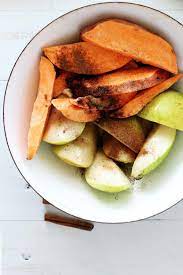 Spiced Pears Roasted Sweet Potatoes Buy This Cook That