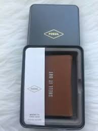 About fossil at the galleria, tx. Fossil Brand Men S Genuine Leather Magnetic Card Case Tan Shell It Out Xmas Gift Ebay