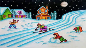 Learn how to draw winter season pictures using these outlines or print just for coloring. How To Draw Winter Season Scenery Step By Step Winter Season Drawing Youtube
