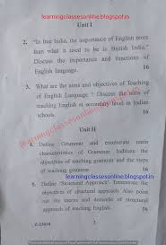 The example questions and breakdowns were really useful. Crsu B Ed Pedagogy Of English Question Paper 2018 Crsu B Ed First Year Question Papers 2018 Online Classroom Question Paper Pedagogy Online Classroom