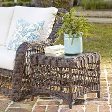 Coulver End Table Wicker Side Table Wicker Farmhouse Outdoor Furniture