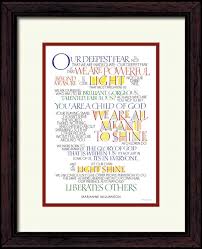 Until we have seen someone's darkness, we don't really know who they are. Our Deepest Fear Marianne Williamson Art Print 11x14 Framed