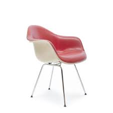 Orange herman miller original eames upholstered dsr dining side shell chair. Mid Century Red Leather Dax Dining Chair By Charles Ray Eames For Herman Miller For Sale At Pamono