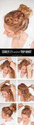 Everyday Curly Hairstyles Curly Braided Top Knot Hairstyle Tutorial Hair Styles Hair Romance Curly Hair Styles Naturally