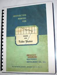 Details About Manuals Tube Charts Eico 625 Tester Instuction Construction 1978 Supplements