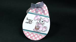How to make a postcard for easter from paper: Diy Easter Greeting Card Easy Easter Bunny Egg Shaped Card Making Youtube