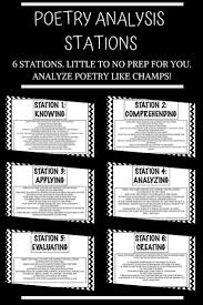 Includes A Pdf File That Has 6 Stations That Can Be Used For Any Poem You Read Throughout The School Year Use O Poetry Analysis Teaching Poetry Poetry Lessons