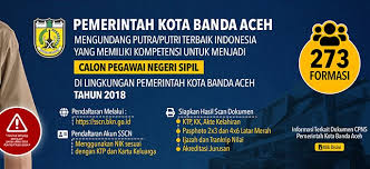 Penerimaan pegawai bsps kementerian pupr jawa tengah jateng tahun 2018 sebagai tenaga koordinator fasilitator korfas dan tenaga fasilitator lapangan tfl kegiatan bsps tahun 2018 lulusan d3 dan s1 semua jurusan. Pemko Banda Aceh Buka Lowongan Cpns Sediakan 273 Formasi Dialeksis Dialetika Dan Analisis