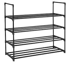See more ideas about shoe cubby, air jordans, cubbies. 4 Tier Shoe Racks 20 Pairs Metal Frame Shoe Storage Organizer With Shelves Black Color Yesimple