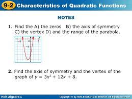 Symmetry resources at otterbein university. Objectives Vocabulary Zero Of A Function Axis Of Symmetry Ppt Download