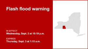 Steuben County placed under a flash flood warning until 1 a.m. Thursday triggered by thunderstorms