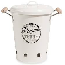 Seau A Pommes De Terre Avec Couvercle En Metal Tradi Home Decor Accessories Deco Compost Bin