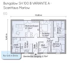 Grundriss Bungalow Schmal Mit Walmdach 4 Zimmer Ca 100 Qm Barrierefrei Rechteckig Ebenerdig Auf Wunsch Grundriss Bungalow Scanhaus Fertighaus Bungalow