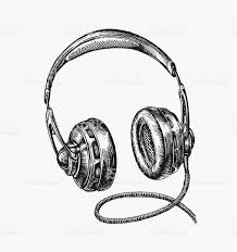 Hand Drawn Vintage Headphones Sketch Music Vector Illustration Headphones Art Headphone Sketch Headphones Tattoo An exploration of mediums to draw a final a1 drawing of earphones. hand drawn vintage headphones sketch