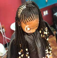 The Most Beautiful Black Winter Nails Ideas Stylish Belles In 2021 Hair Styles African Braids Hairstyles Kids Braided Hairstyles