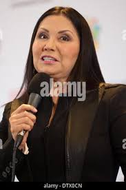Vina Del Mar, Chile. 24th Feb, 2014. Mexican singer Ana Gabriel reacts  during a press conference in Vina del Mar, Chile,