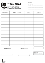 Contoh nota contoh nota hotel business documents market economics contoh nota bon kosong ~ percetakan murah di malang Nota Ukuran 1 3 Folio Rangkap 4 Baitulmedia Printing