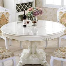 The table pad surface is made of heavy gauge 100% low palate vinyl and the backing is 100% polyester felt. Royhom 42 Round Crystal Clear Table Protector For Dining Room Table Non Slip Plastic Tablecloth Cover Vinyl Protective Pad Circle Buy Online In Macedonia At Macedonia Desertcart Com Productid 167253842