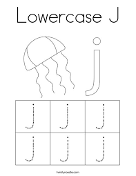 Pdf letter j coloring page share: Lowercase J Coloring Page Twisty Noodle