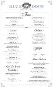 We offer a range of tile, wood, and carpeting, in addition to sanitaryware. Blue Door Kitchen Garden Menu In Chicago Illinois Usa