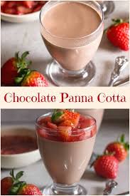 A Rich Creamy And Delicious Chocolate Panna Cotta Topped With A Fresh Strawberry Sauce It S The Perfect Special Chocolate Panna Cotta Panna Cotta Recipe Food
