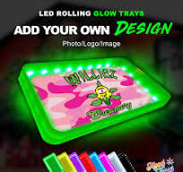 Customizable LED Rolling Tray Glow Tray (GREEN) - MOODTRAYS ...