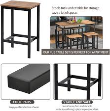 Add style to your space with this industrial inspired pub table. Buy Recaceik 5 Pcs Dining Modern Kitchen Chairs For 4 Wood Pub Bar Table Set Perfect For Breakfast Nook Small Space Living Room Dark Brown Online In Vietnam B091nbk2ql