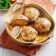 Portobello Champignons Mit Hackfleischfullung Rezept Rezepte Fleisch Essen