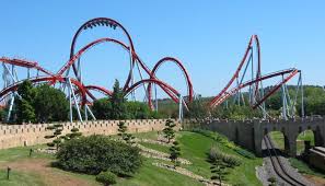 One example is the vertical accelerator which at a height of 112 metres is awarded the title of the highest roller coaster in europe. Port Aventura Universal Studios Thematic Park Ferrari Land