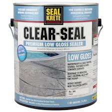 Epoxy concrete floor sealers are somewhat moisture intolerant, some of them are impermeable and don't let the concrete breathe as well as an acrylic sealer does. Seal Krete 1 Gal Clear Seal Low Gloss Sealer 365001 The Home Depot