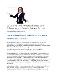 Contoh percakapan lainnya, perkenalan antara bujang dan gadis. 25 Contoh Teks Perkenalan Diri Dalam Bahasa Inggris Beserta Artinya Terbaru Pdf Indonesian Language