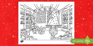 Print this coloring page and color. Santa S Workshop Coloring Sheet Teacher Made Christmas