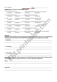 Brusque or stern in manner or appearance: English Worksheets Of Mice And Men Chapters 3 And 4 Vocabulary Test