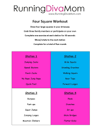 Family Four Square Workout Exercise For Kids Kids Workouts At Home Kids Fitness Challenge