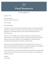 Application letters are an essential document for applying to any institute, job, bank, visa etc addressing the feel free to join the discussion by leaving comments. It Engineer Cover Letter Jobhero