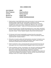 Download soal pts smp kelas 7 semester 2 2020. Soal Prakarya Esai Guru Paud