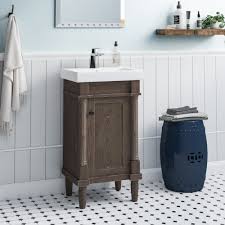 Renovators supply small vanity sink for bathroom white, dark oak cabinet, faucet and drain. 18 Inch Vanities Up To 55 Off Through 06 01 Wayfair