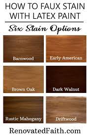 Choose an option below to learn more about how stain colors help create design harmony throughout your home. How To Apply Paint That Looks Like Stain 6 Stain Shades To Pick From